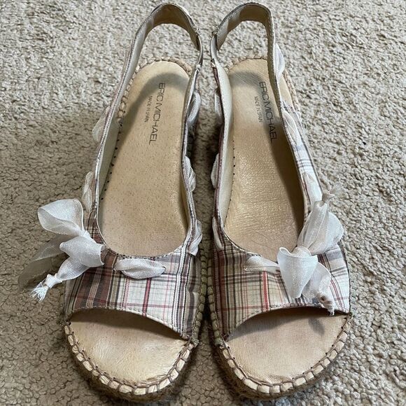 Eric Michael Silk Slingback Espadrilles Sz. 38/7.5 - Picture 2 of 6